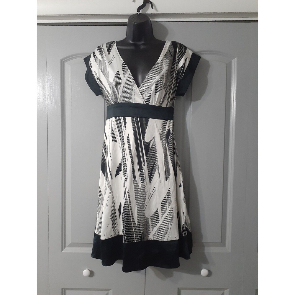 H&M silky black and white dress